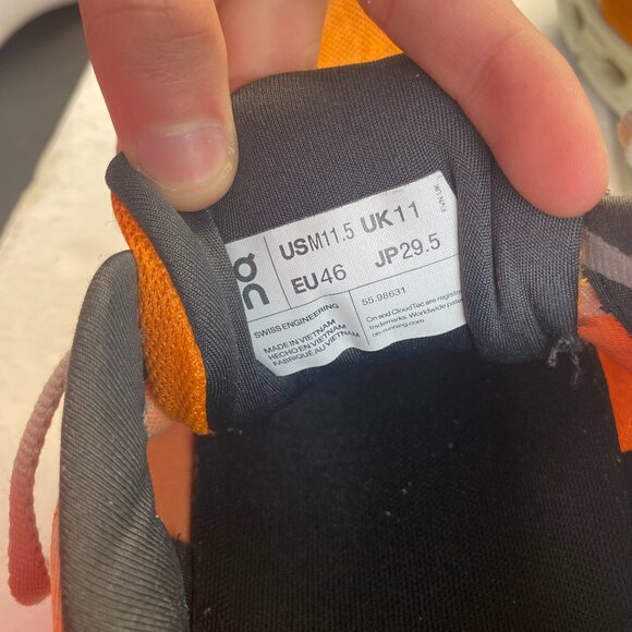 On Running Cloudgo Turmeric/Aloe Orange Sneaker,Size 11.5,Mens,Comfort,Athletic - Picture 12 of 13